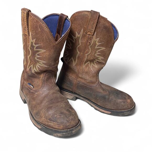 Tony Lama TLX Cowboy Steel Toe Work Boots Men\'s 9EE Waterproof Brown TW3413 main image 5
